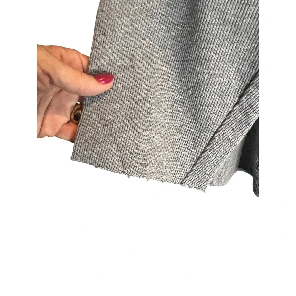 Amazon Essentials Womens Gray Ribbed Knit Pullover Hoodie Raglan Sleeve - Picture 3 of 7